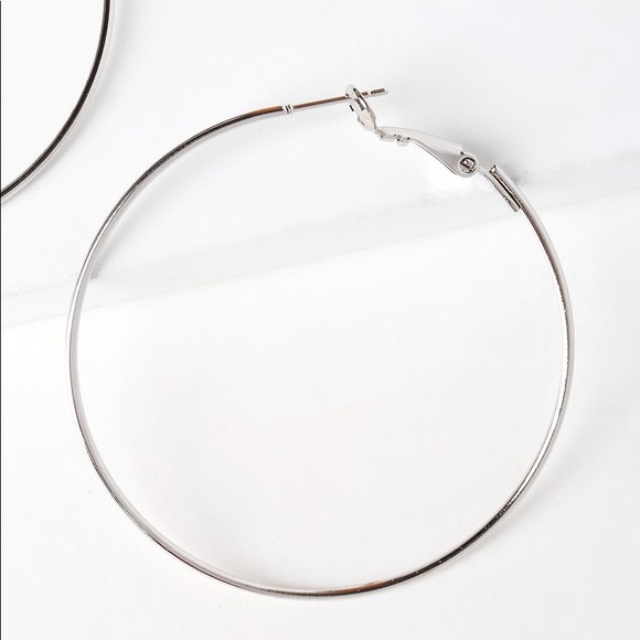 Simply Silver Hoop Earrings - Medium - Picture 2 of 3